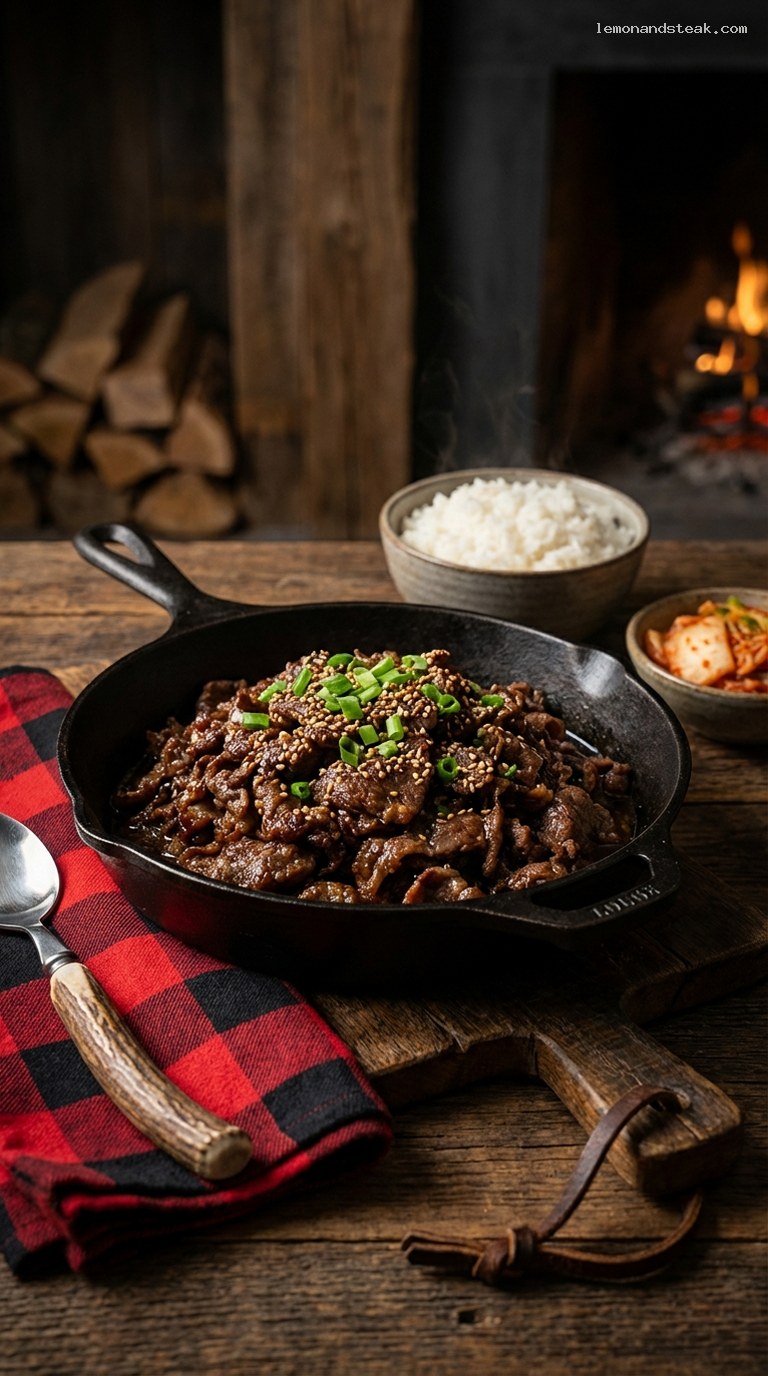 Caramelized Korean Bulgogi Beef with Sesame and Scallions