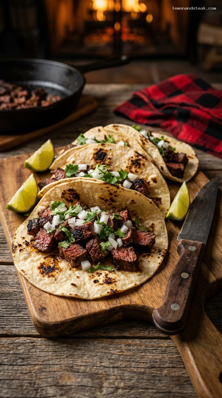 Citrus-Marinated Carne Asada Tacos With Cilantro and Lime