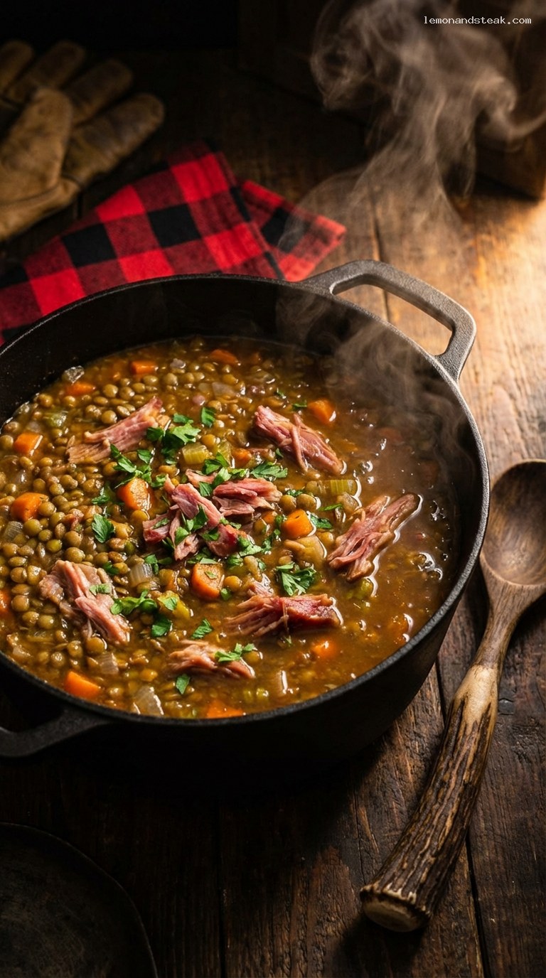 Cozy Cabin Lentil and Ham Hock Stew