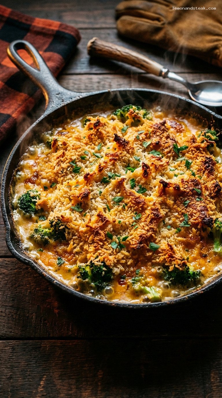 Cozy Cast-Iron Cheddar–Broccoli Farmhouse Bake