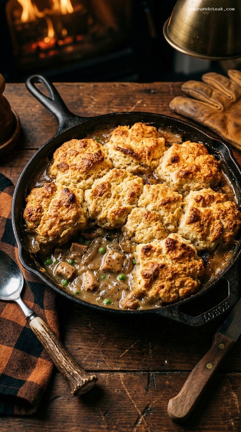 Cozy Turkey and Wild Mushroom Biscuit Bake
