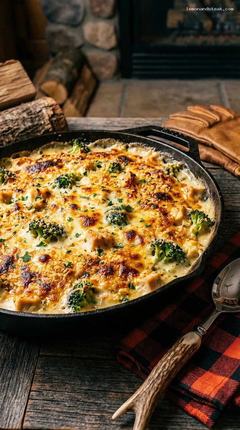 Creamy Chicken Broccoli Alfredo Pasta Bake