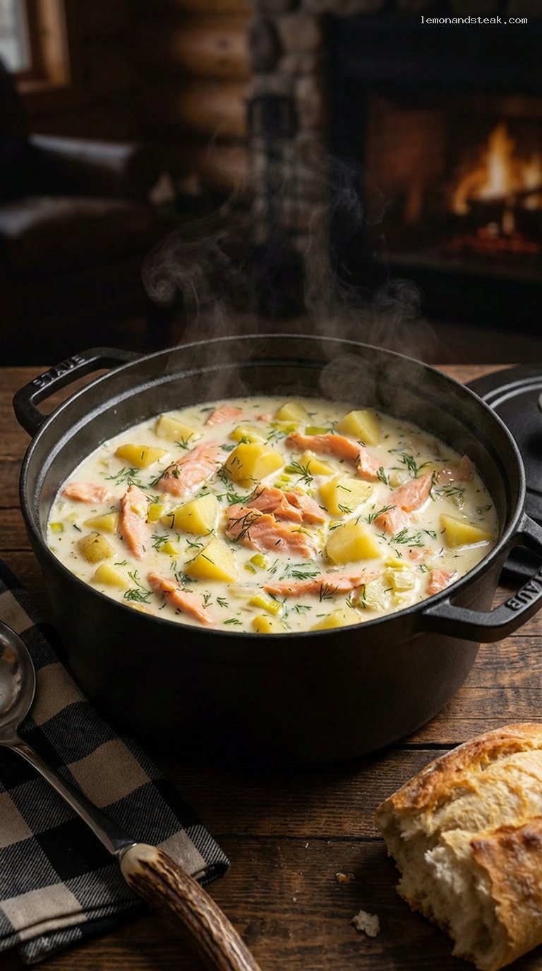 Creamy Potato, Leek and Smoked Salmon Chowder