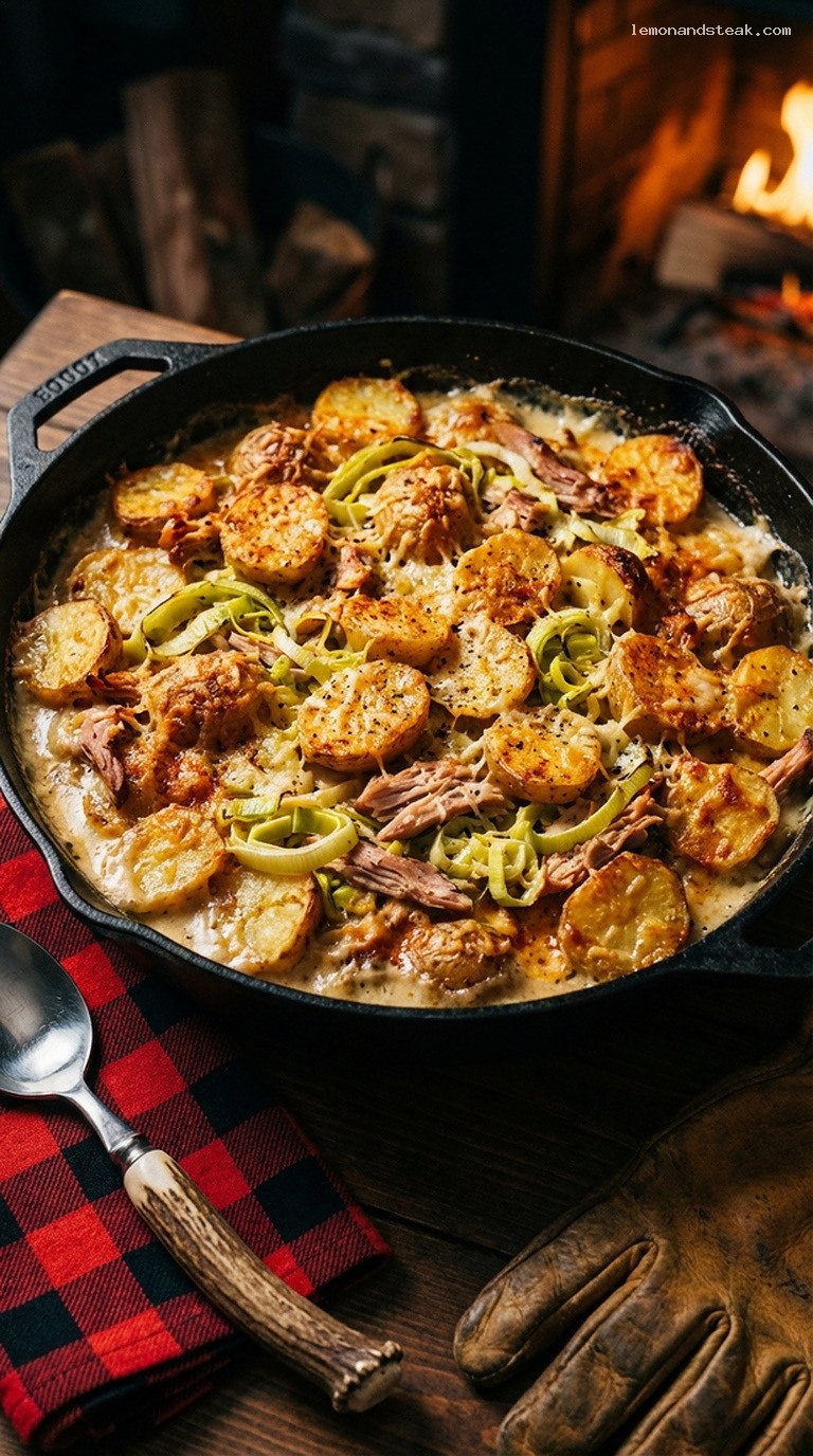 Creamy Smoked Turkey Potato and Leek Bake