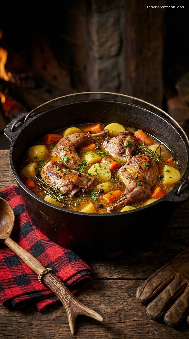 Frontier-Style Cast-Iron Rabbit Stew with Root Vegetables