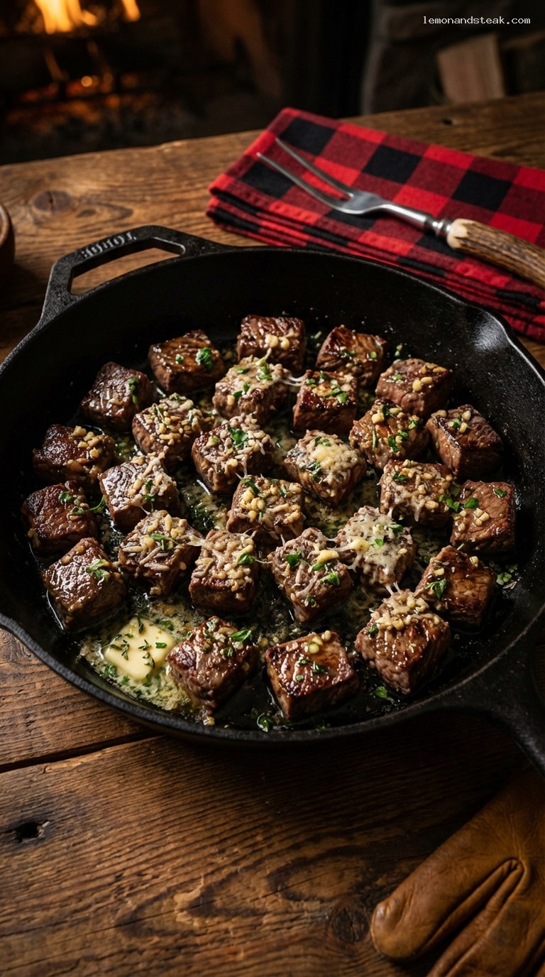 Garlic Butter Parmesan Steak Bites with Fresh Herbs
