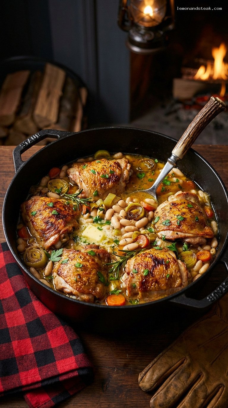 Hearth-Braised Chicken and White Bean Ragout