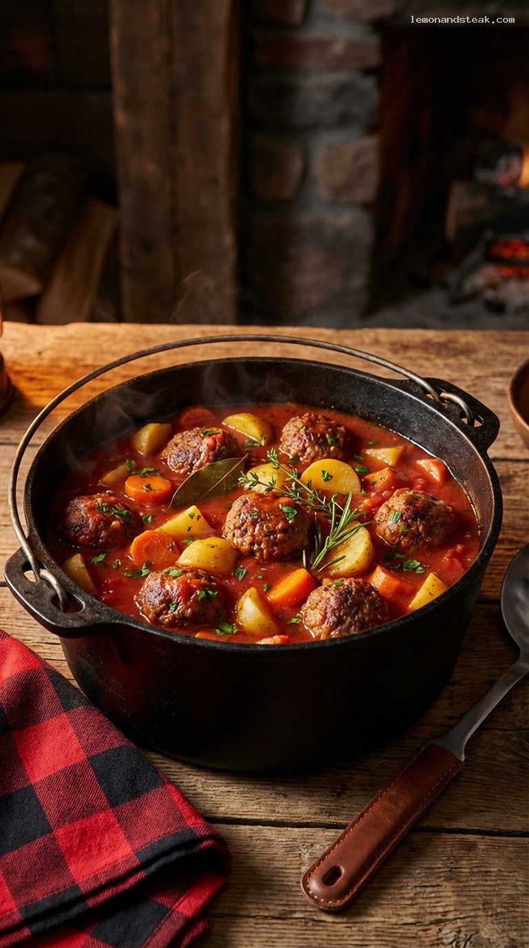 Hearty Winter Meatball and Potato Stew