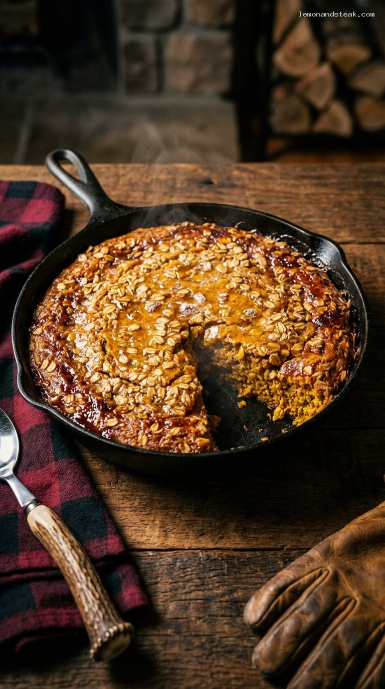 Honey Butter Pumpkin Oat Skillet Bake