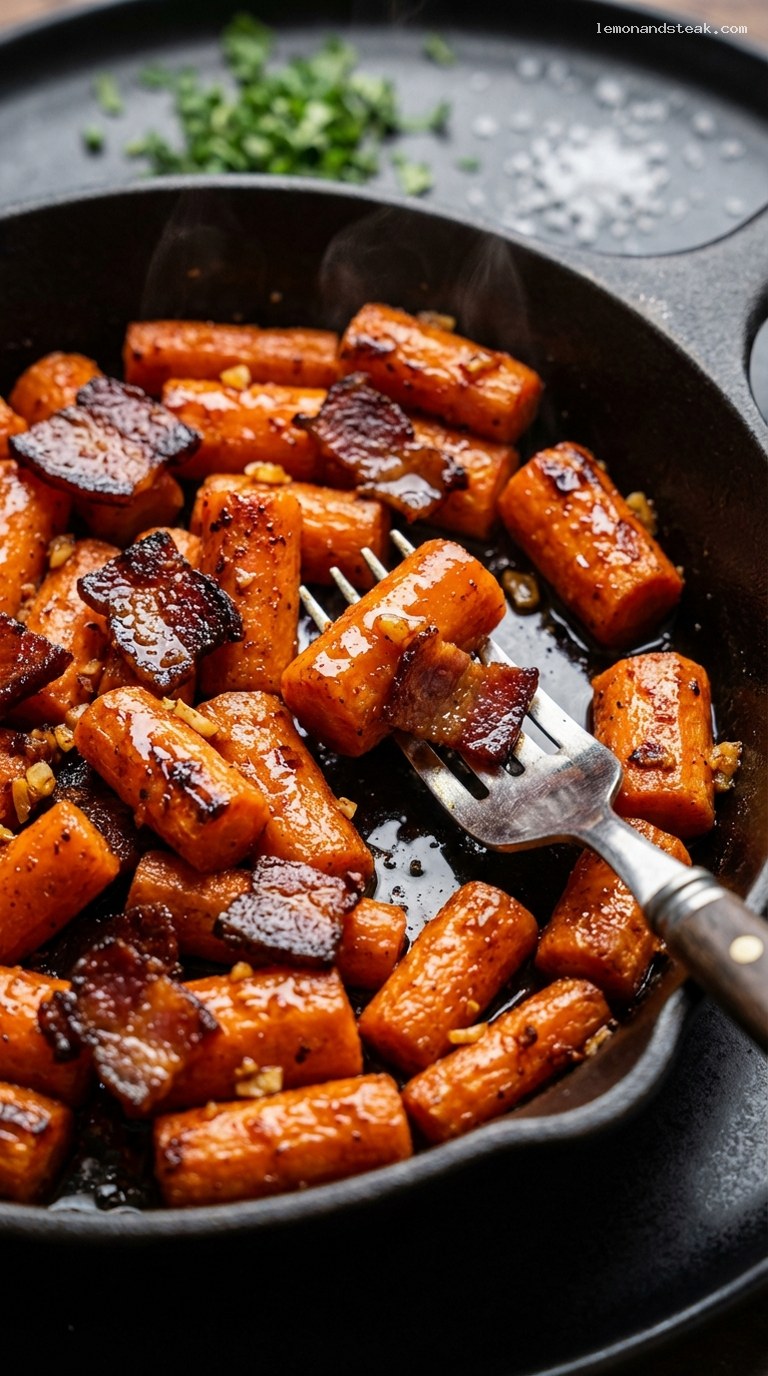 Maple-Bacon Roasted Carrot Medley – Closeup