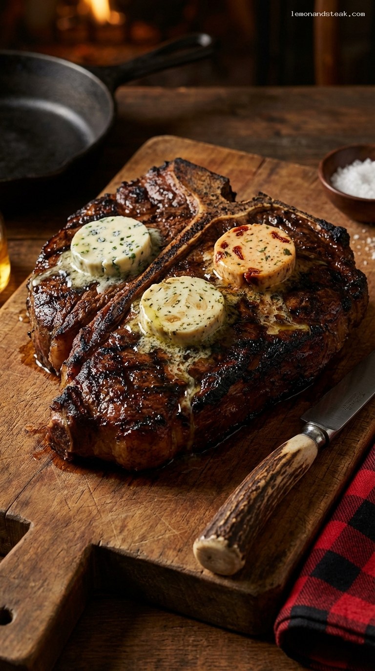 Perfect Grilled T-Bone Steak with Compound Butter