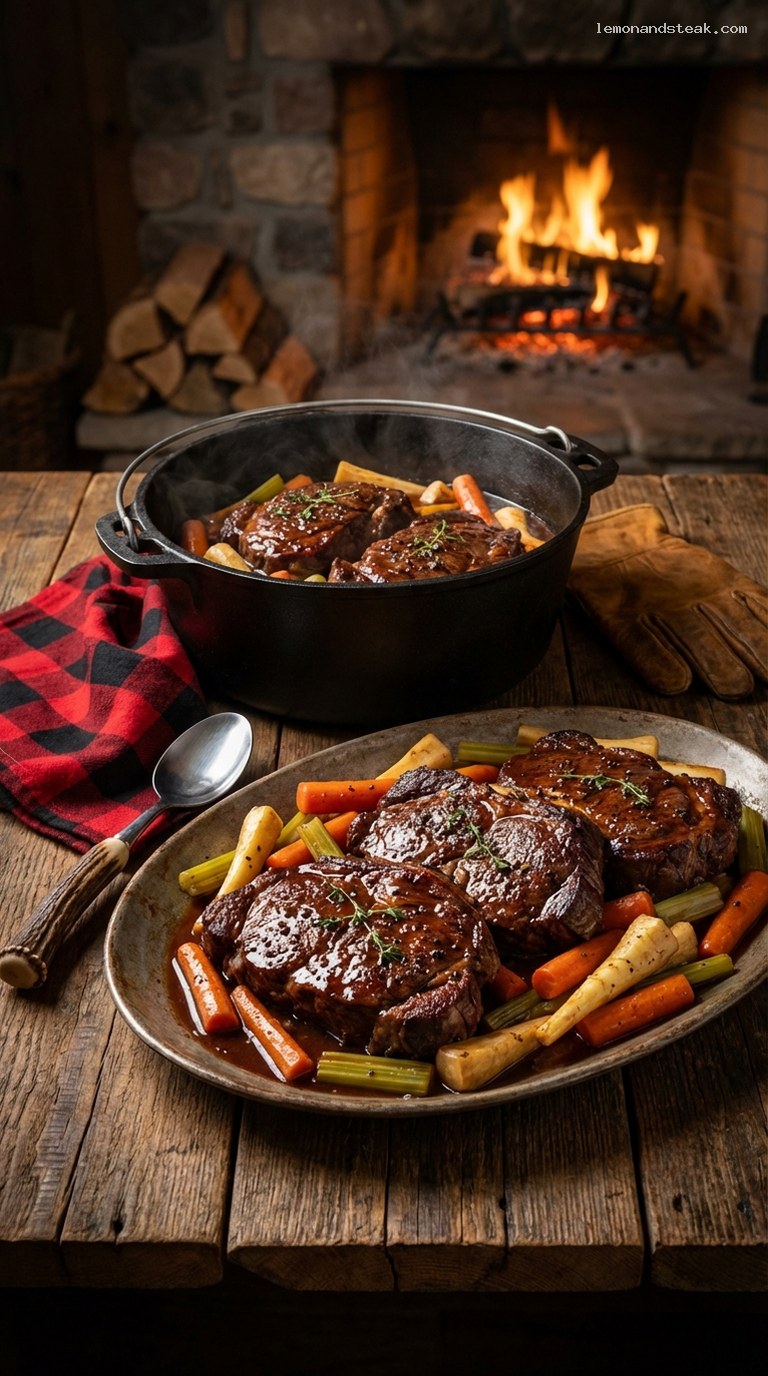 Red Wine Braised Chuck Steak and Root Vegetables