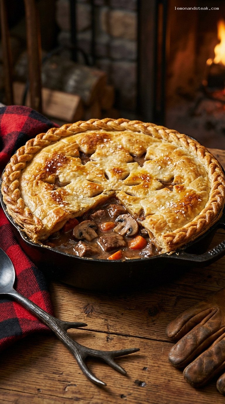 Rustic Beef and Mushroom Pot Pie with Flaky Pastry