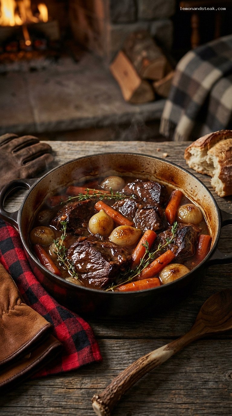 Rustic Braised Beef with Pearl Onions and Thyme