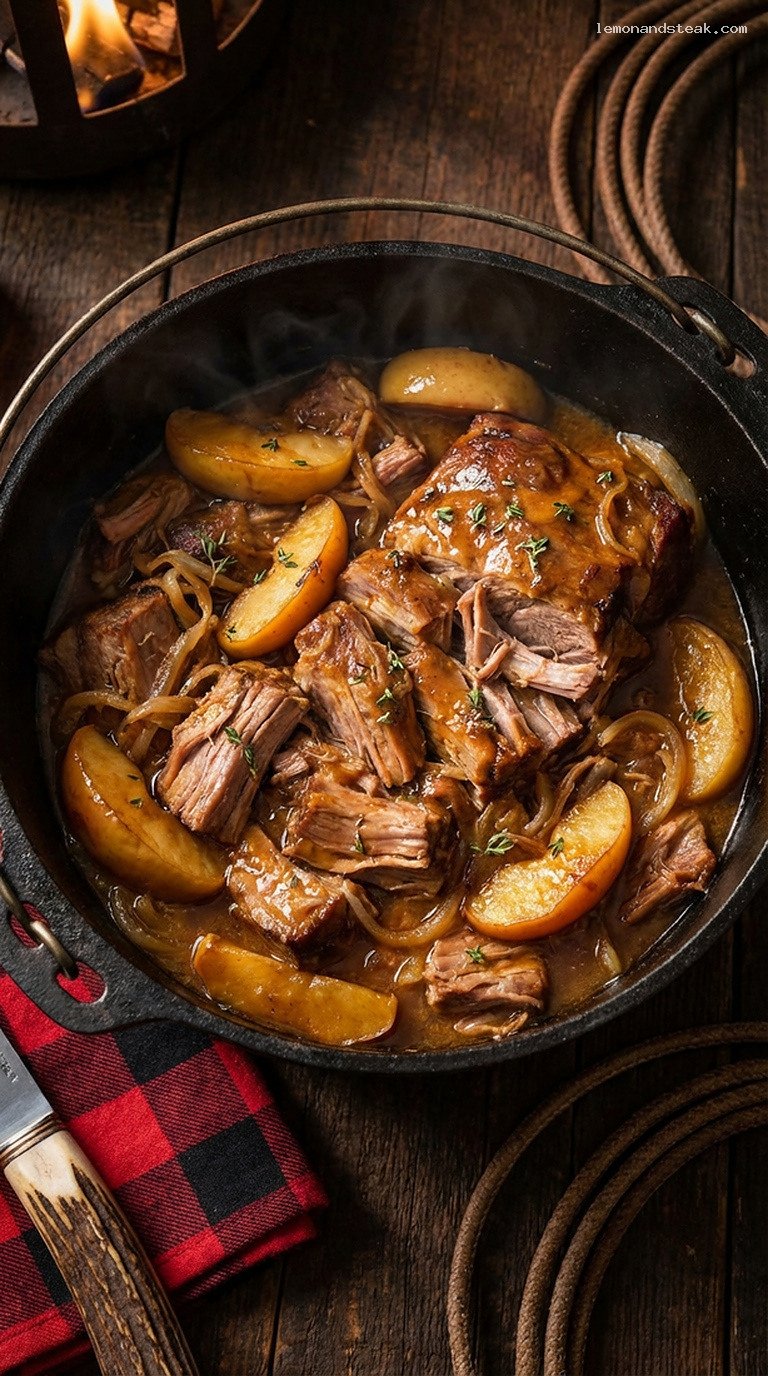 Rustic Braised Pork Shoulder with Apples and Onions