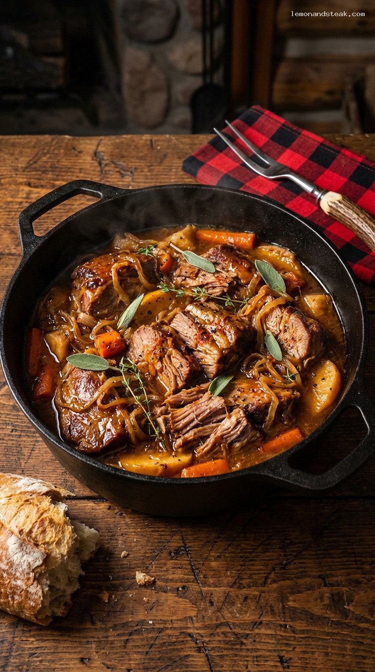 Rustic Cider-Braised Pork Shoulder With Onions and Sage