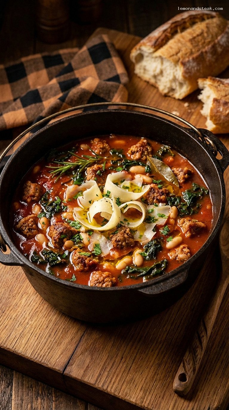 Rustic Italian Sausage and Cannellini Bean Stew
