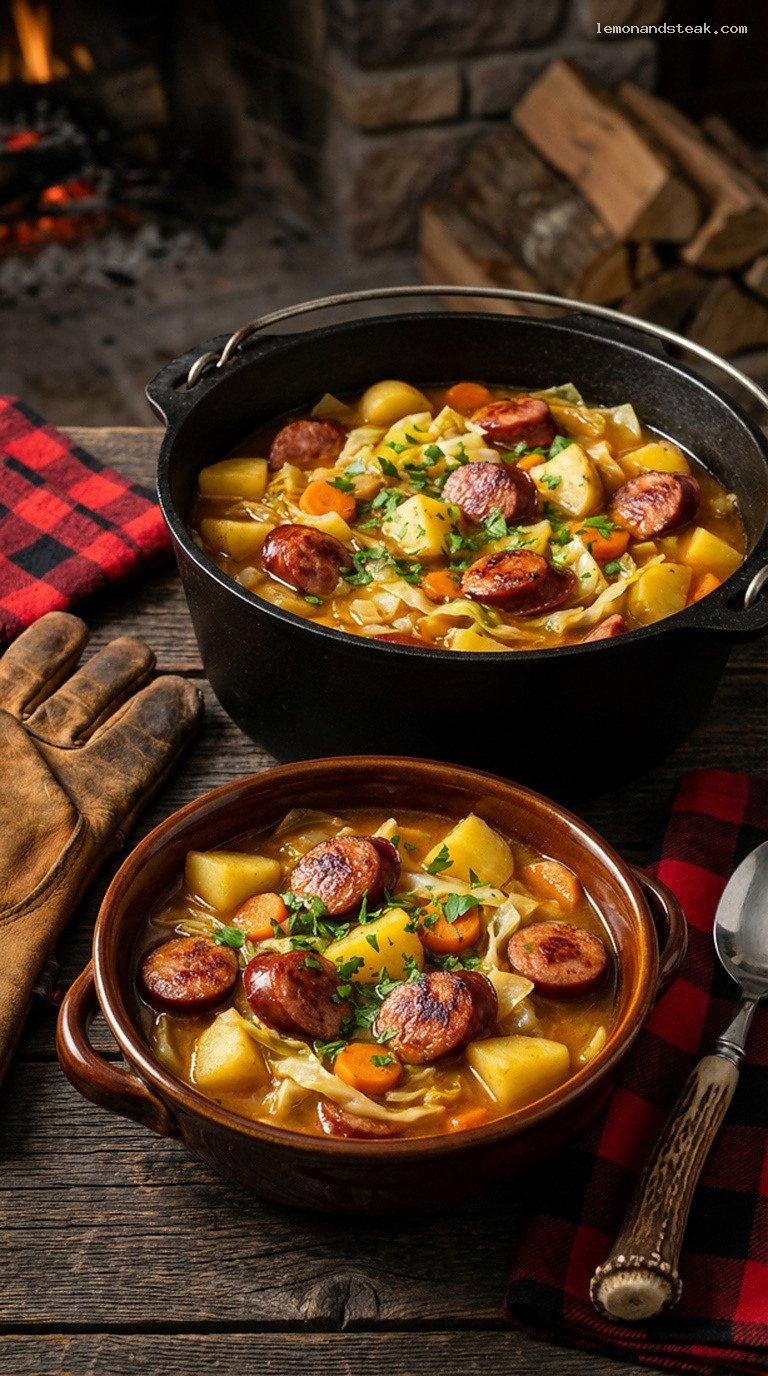 Rustic Kielbasa and Cabbage Stew with Potatoes