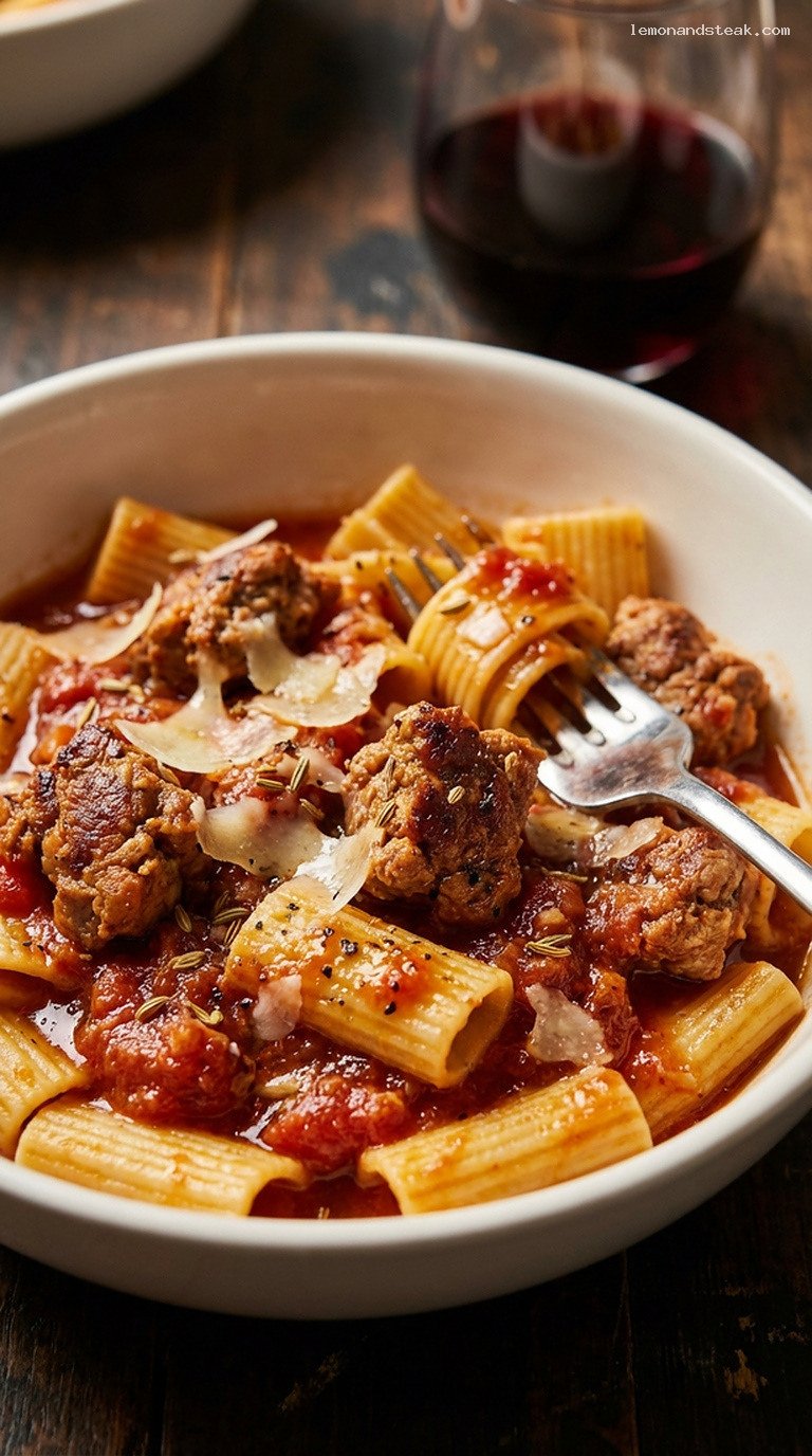 Rustic Pork and Fennel Ragu for Cozy Pasta Nights – Closeup