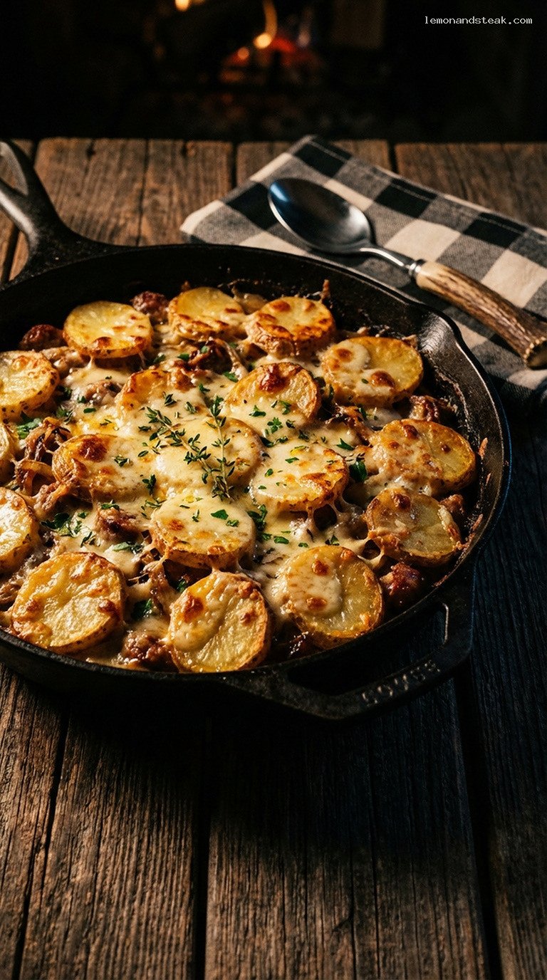 Rustic Sausage and Caramelized Onion Potato Bake