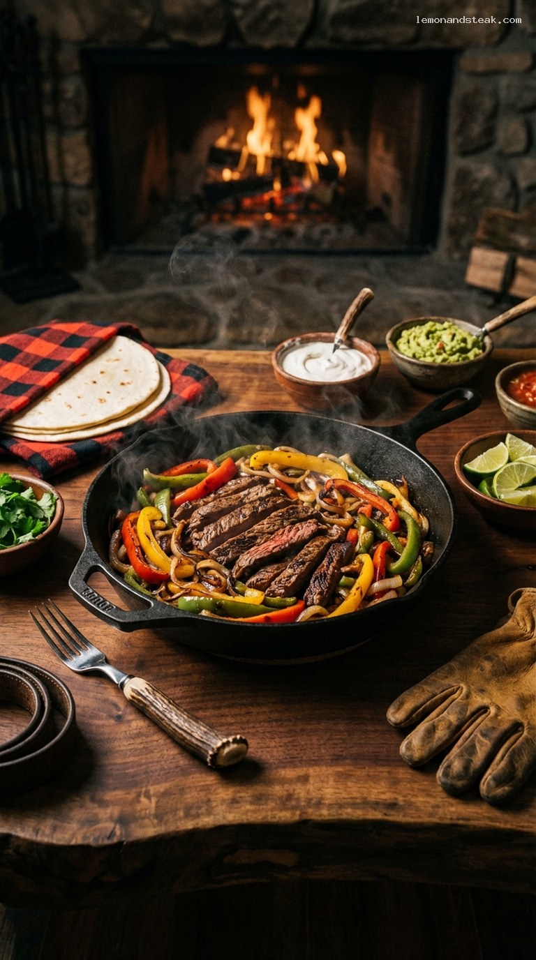 Skillet Steak Fajitas With Peppers, Onions, and Lime