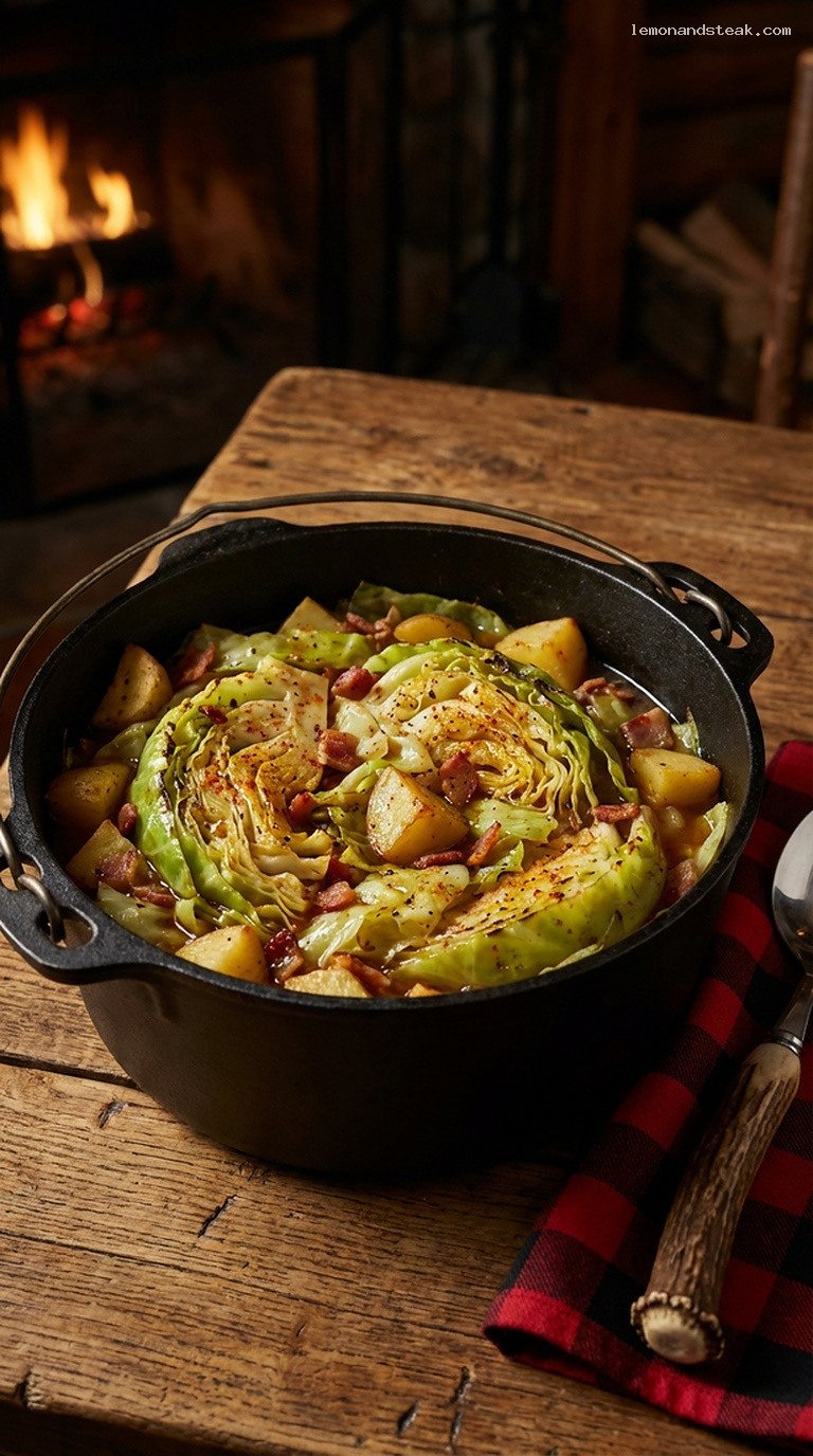 Slow-Braised Cabbage with Bacon and Potatoes