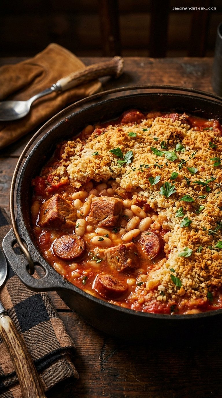 Slow-Cooked Pork and White Bean Cassoulet Bake