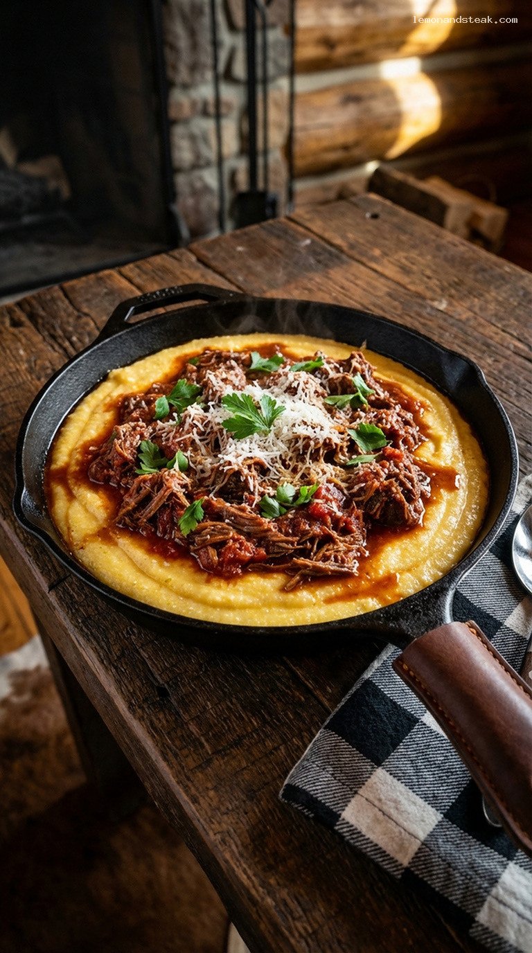 Slow-Cooked Short Rib Ragu with Creamy Polenta