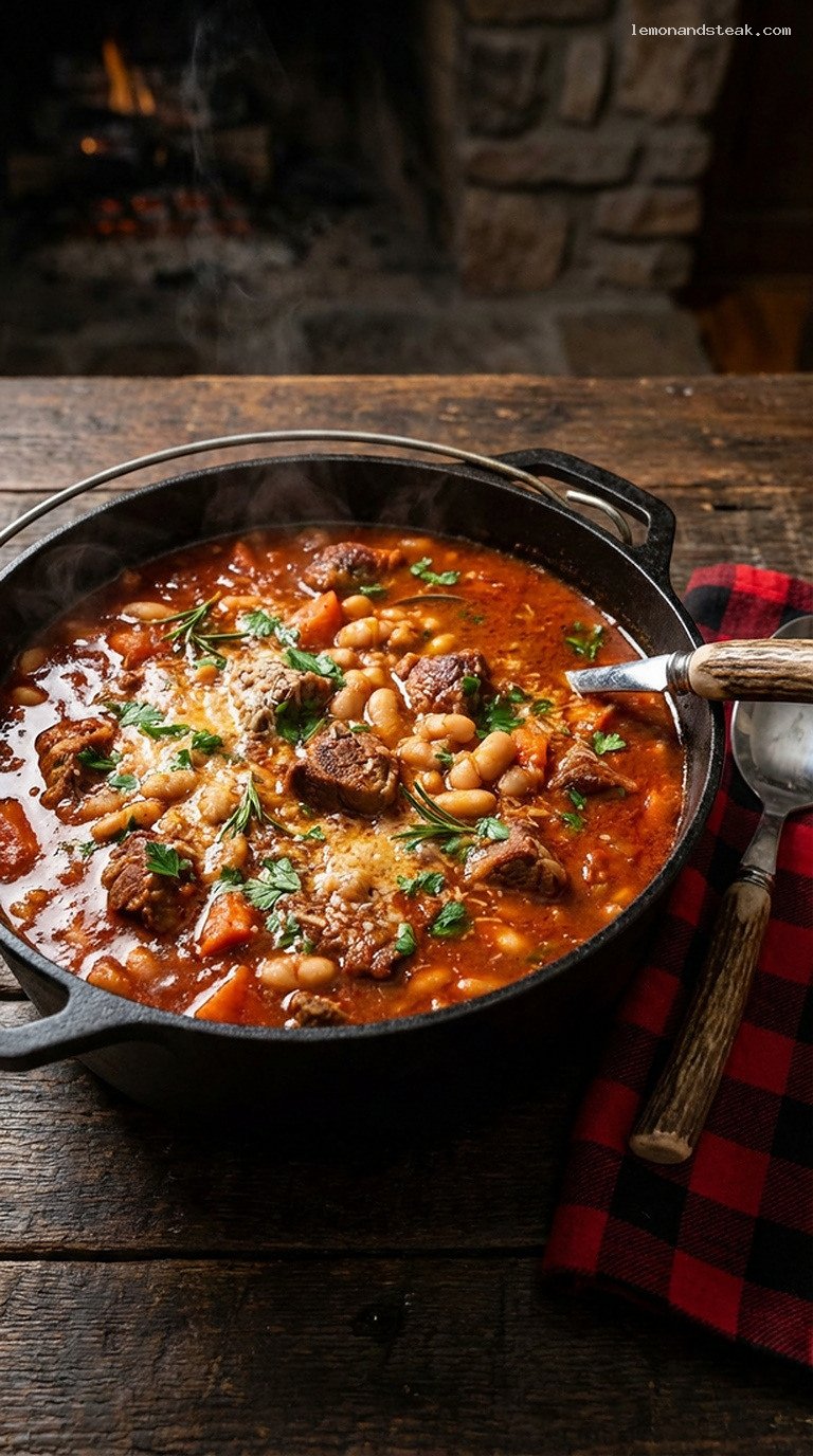 Slow-Simmered Lamb and White Bean Stew with Rosemary