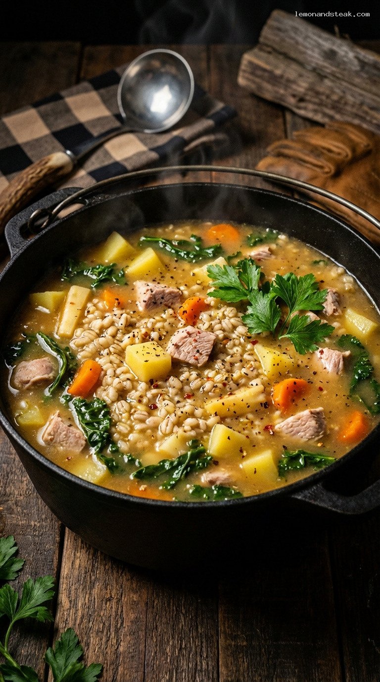 Slow-Simmered Turkey and Vegetable Barley Soup for Winter