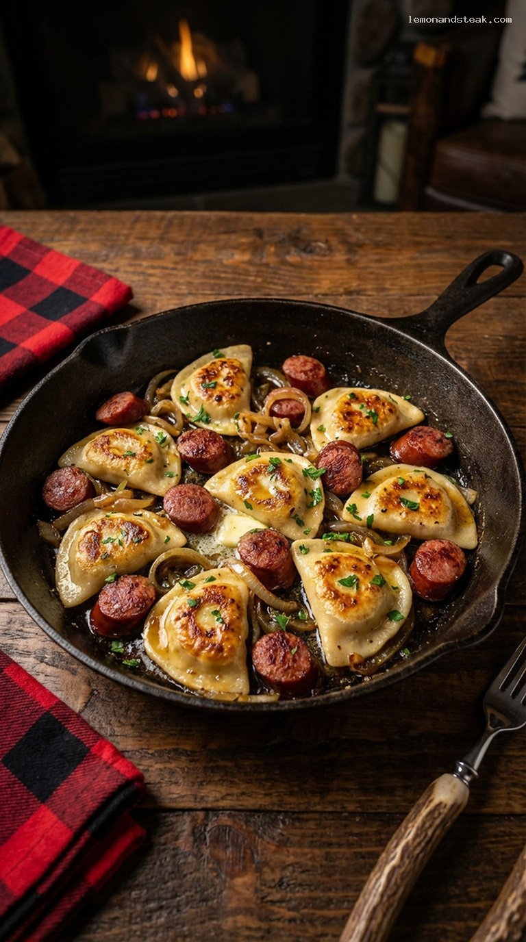 Smoked Sausage and Potato Pierogi Skillet with Browned Butter