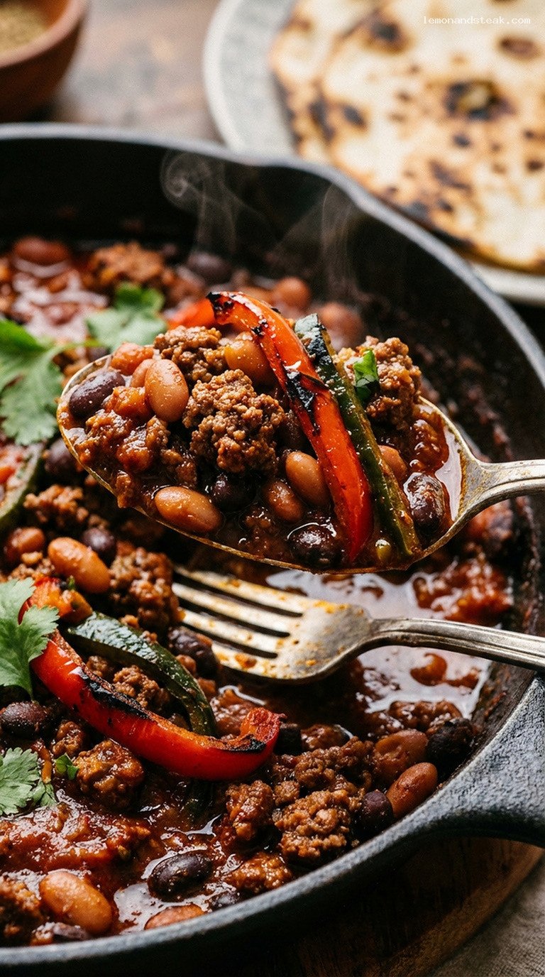 Smoky Campfire Beef and Bean Lumberjack Burritos – Closeup