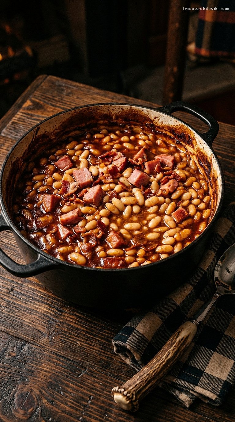 Smoky Slow-Baked White Beans and Ham Casserole