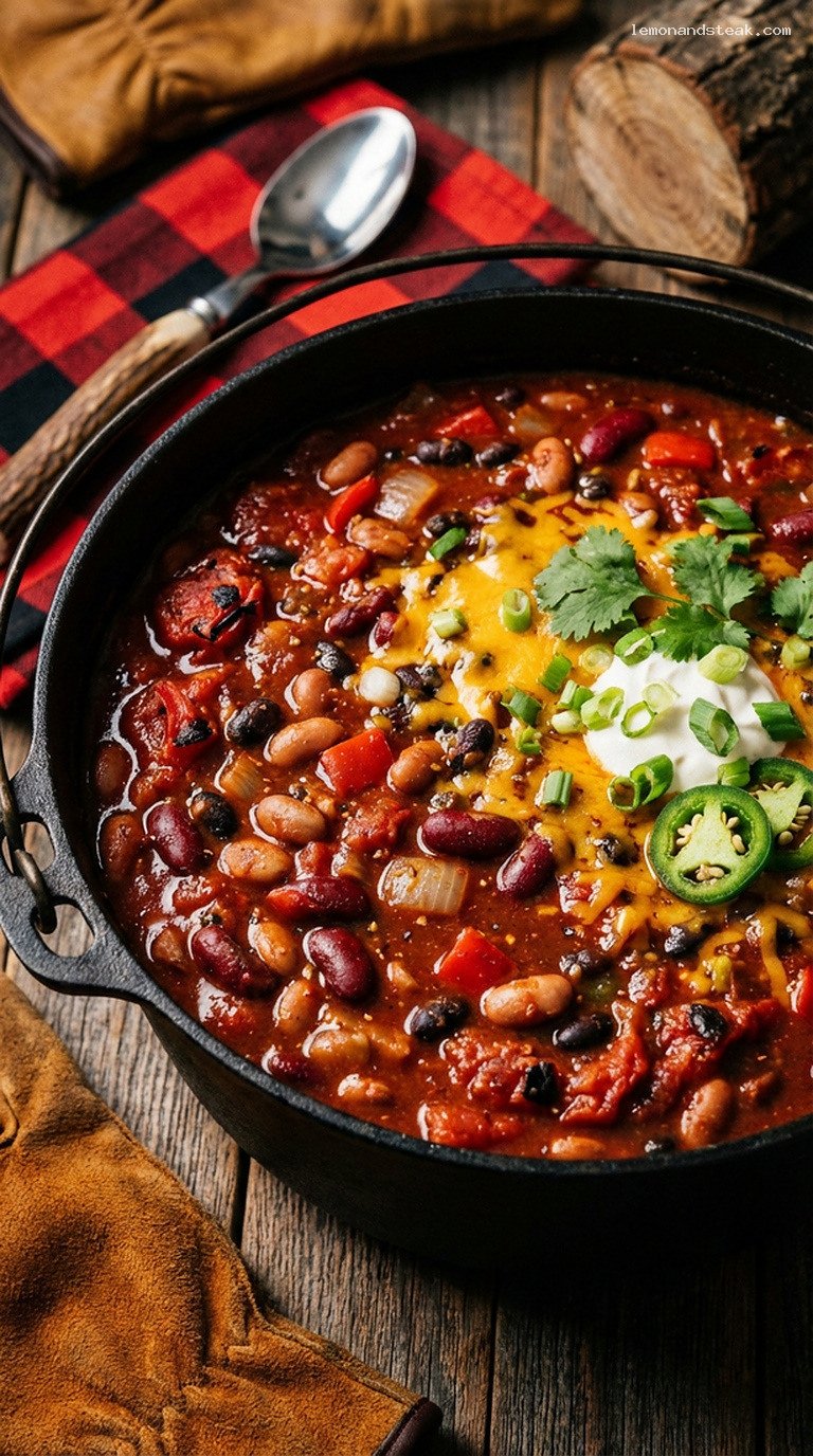 Smoky Three-Bean Maple Campfire Chili
