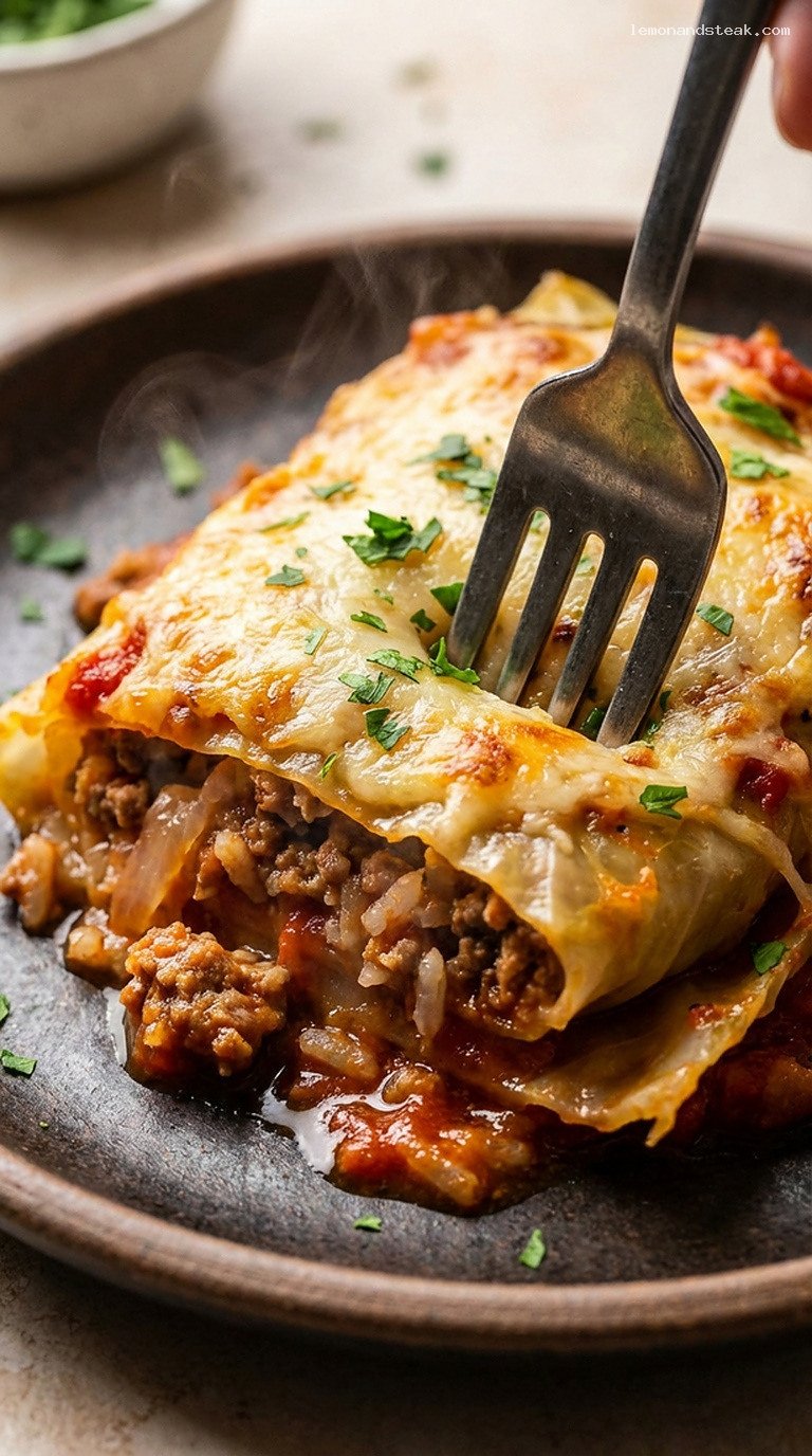Stuffed Cabbage Roll Bake for Cozy Nights – Closeup
