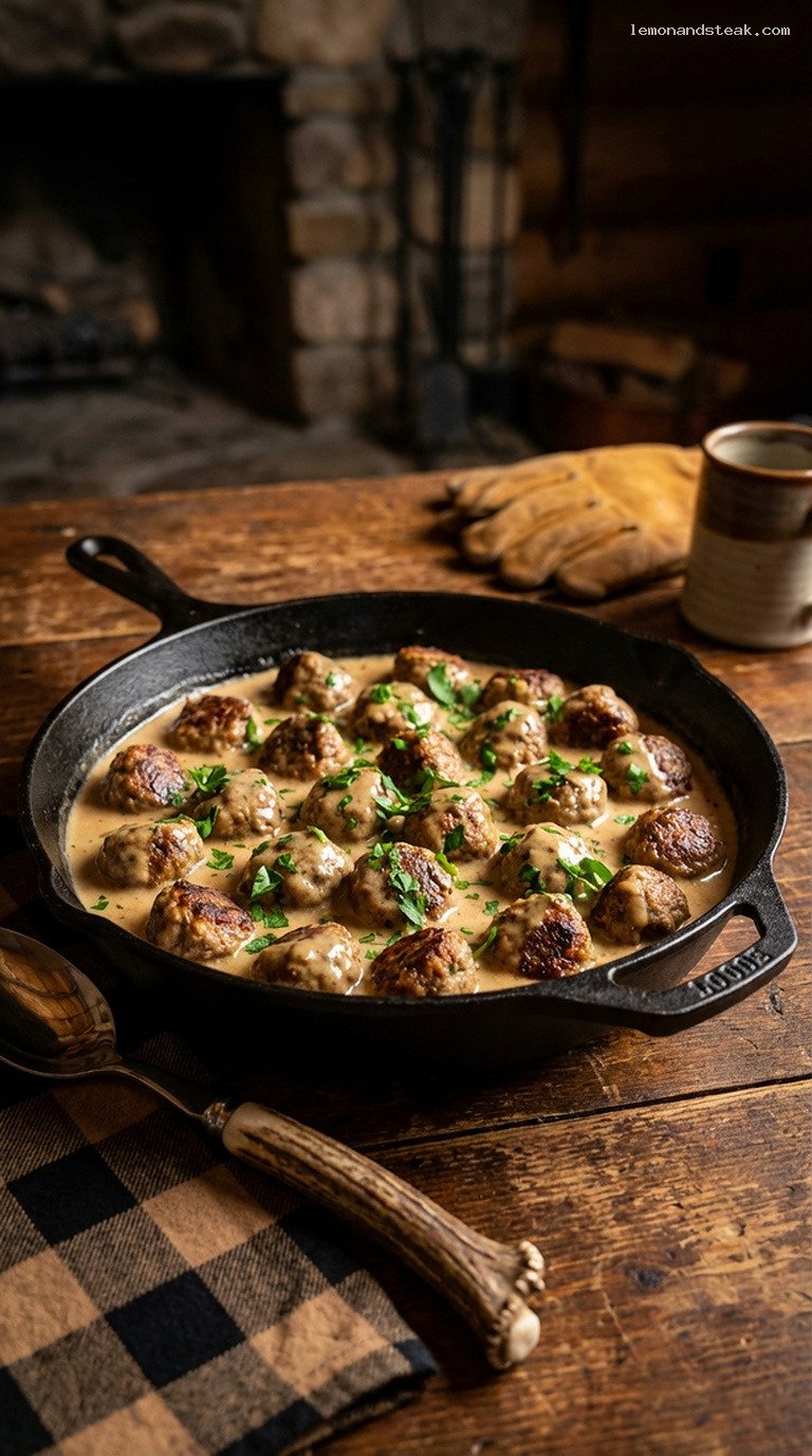 Swedish Meatball Skillet in Creamy Nutmeg Sauce