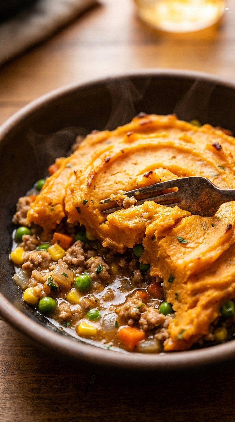 Sweet Potato Turkey Shepherd’s Bake – Closeup