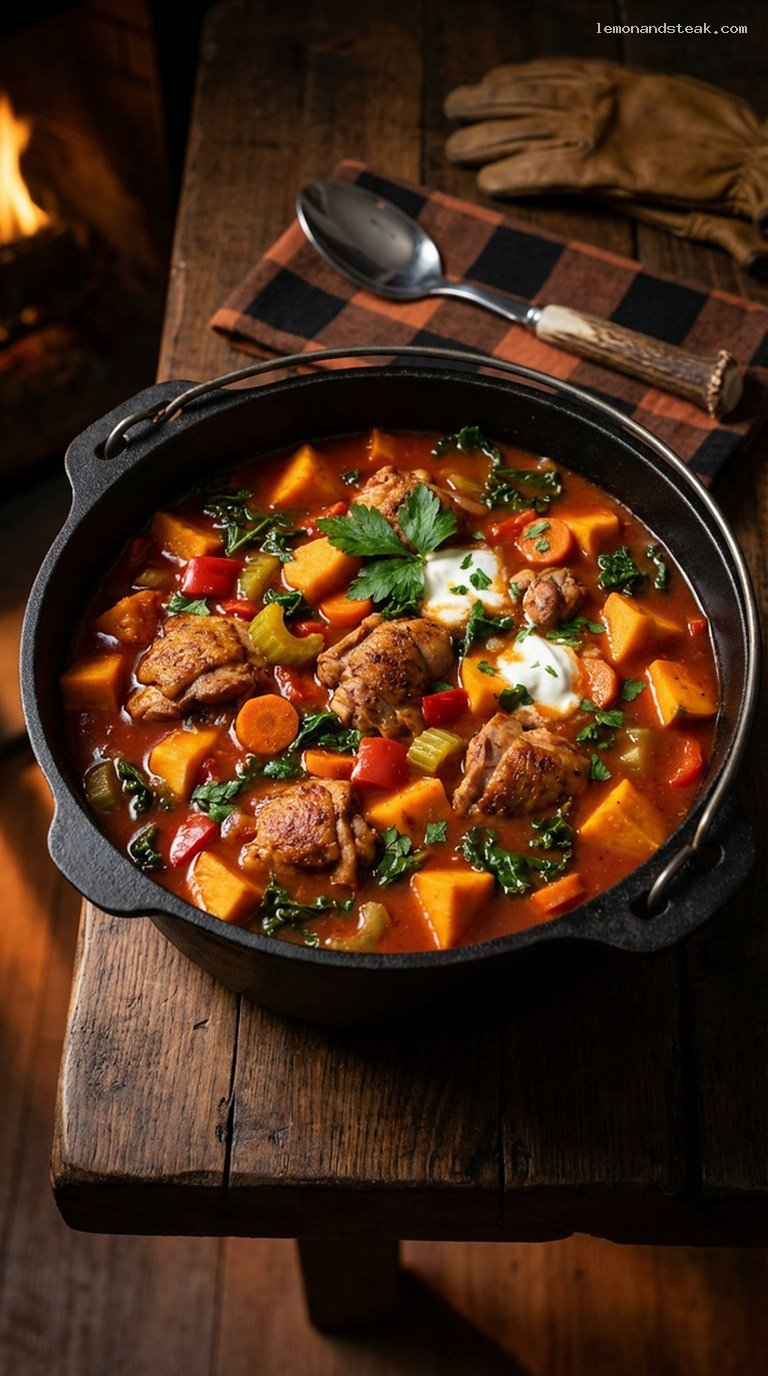 Turkey and Sweet Potato Stew in Spiced Tomato Broth
