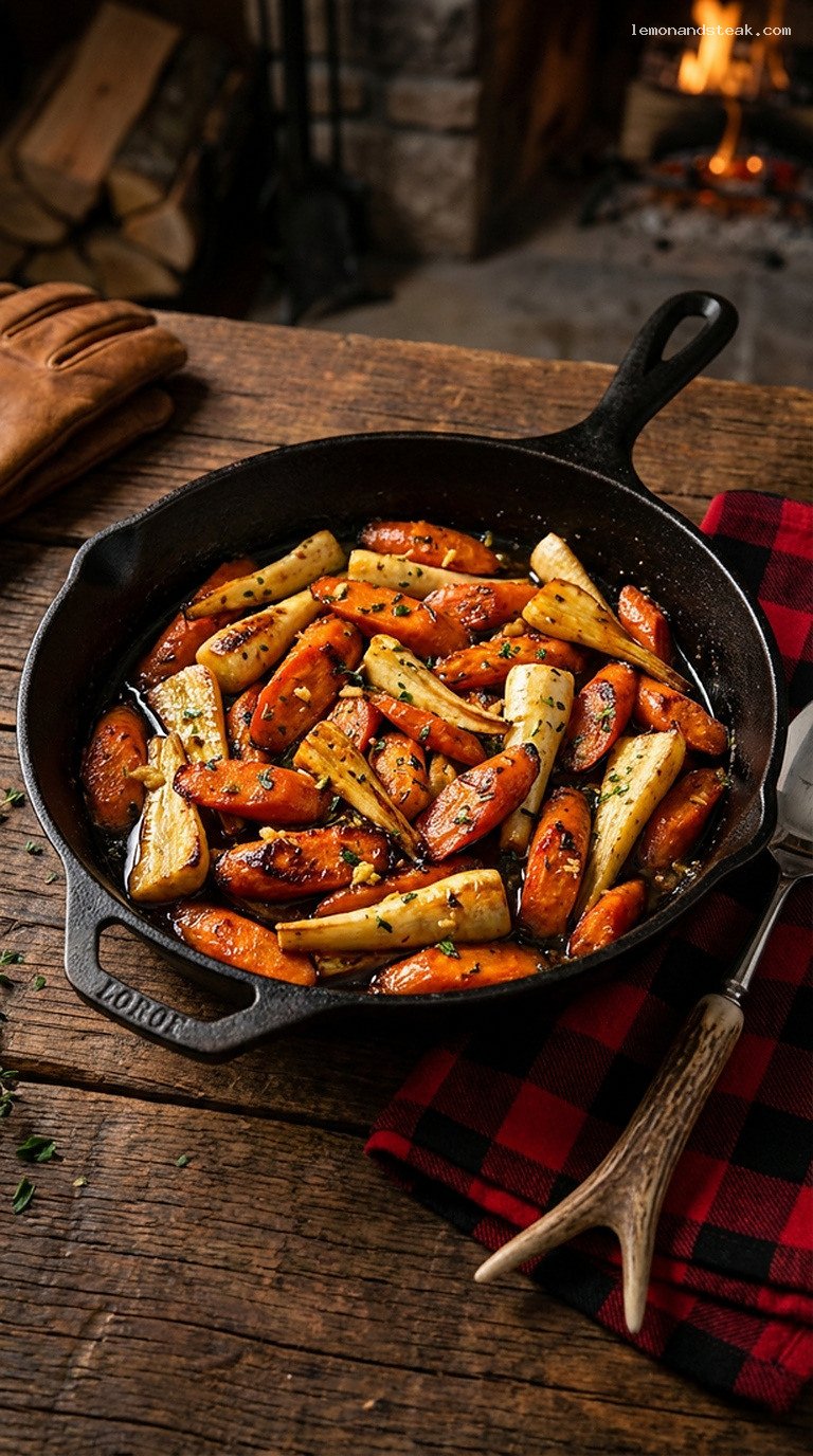 Warming Ginger-Maple Glazed Carrot and Parsnip Skillet