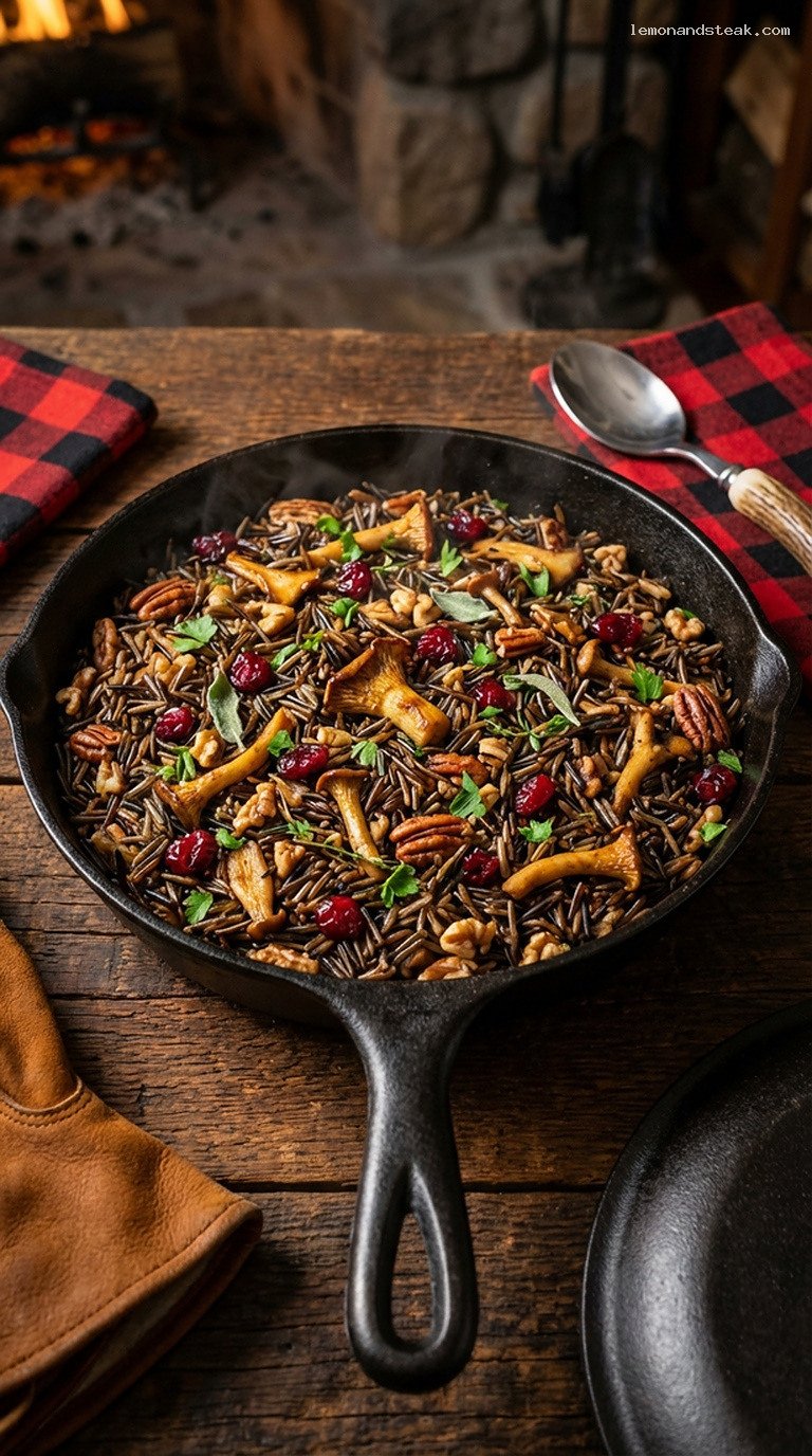 Wild Rice Pilaf with Mushrooms, Cranberries, and Sage