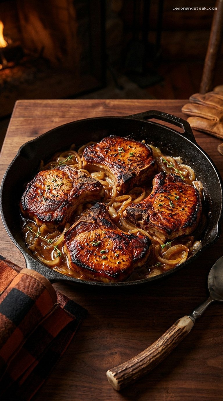 Woodsman Pork Skillet With Caramelized Onions and Cider