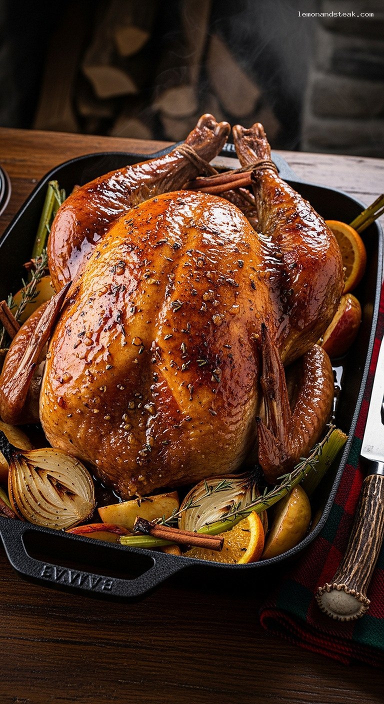 Apple-Cinnamon Butter Glazed Turkey for Cozy Dinners