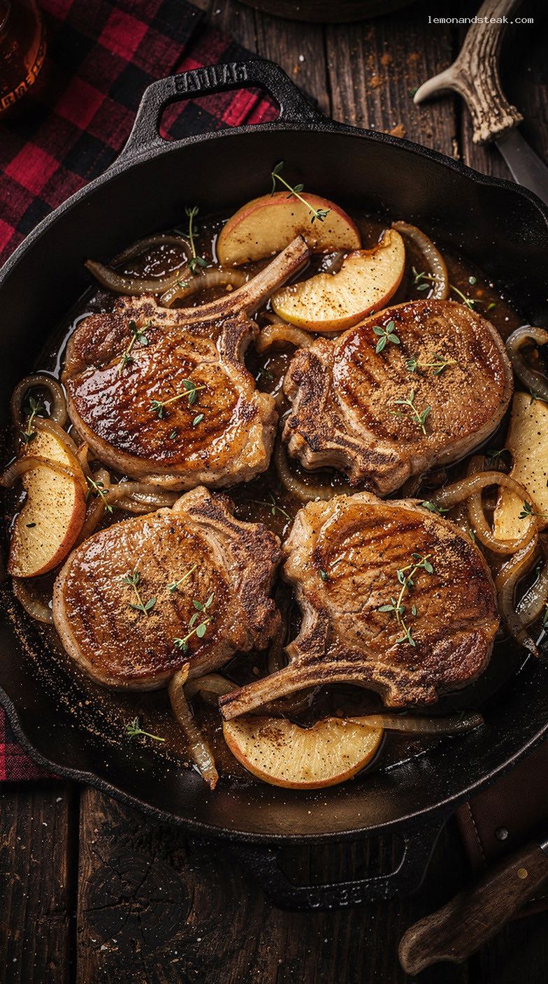 Apple-Glazed Pork Chops With Cinnamon Apples and Brown Sugar