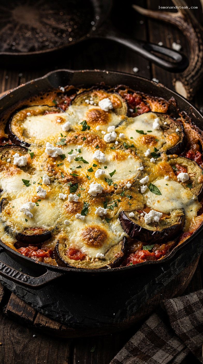 Baked Eggplant and Egg Casserole with Cheese and Herbs