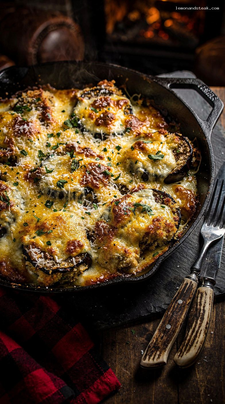 Baked Eggplant and Egg Casserole with Herbs and Cheese