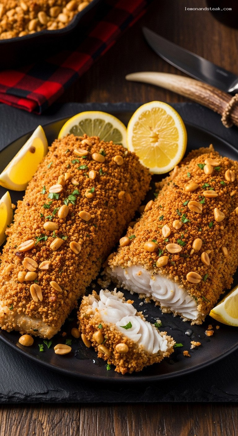 Baked Peanut-Crusted Fish with Citrus and Herbs