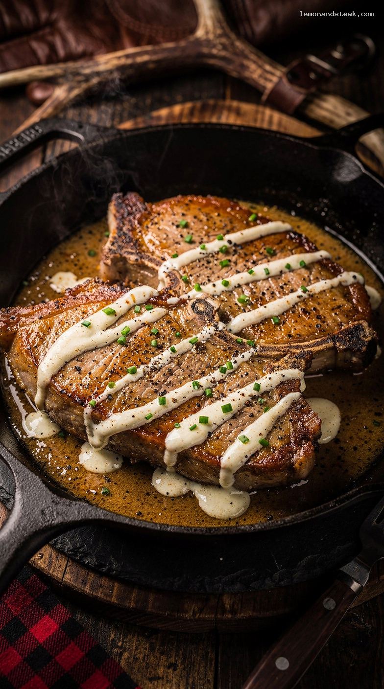 Baked Pork Chops with Creamy Mild Horseradish Sauce