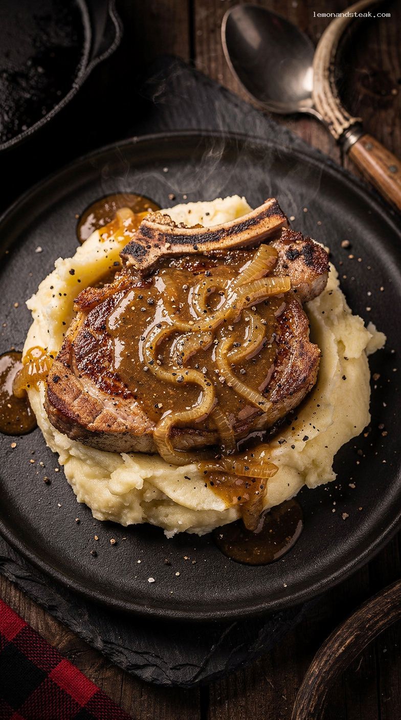 Baked Pork Chops With Savory Onion Gravy