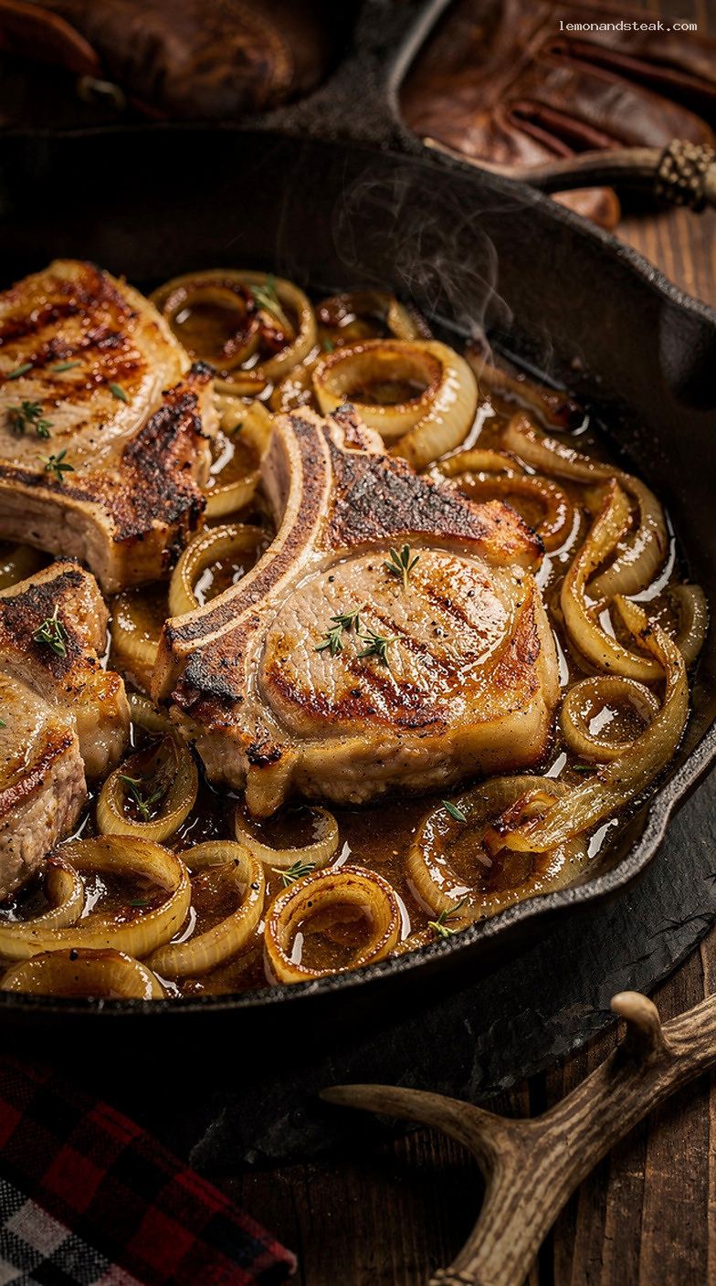 Baked Pork Chops with Sweet Onion Butter Sauce