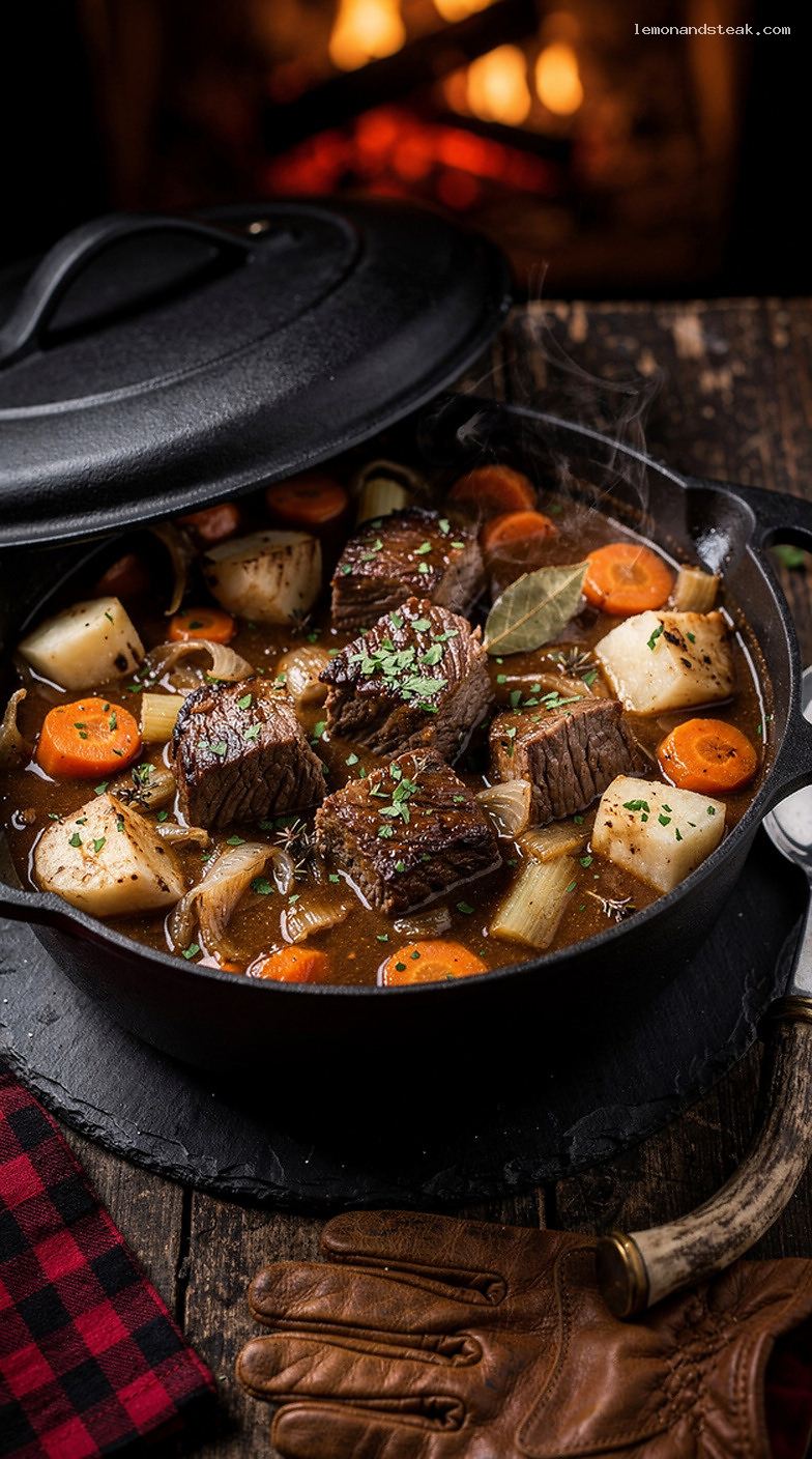 Beef and Celery Root Stew with Carrots and Herbs